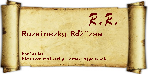 Ruzsinszky Rózsa névjegykártya