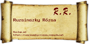 Ruzsinszky Rózsa névjegykártya