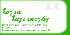 rozsa ruzsinszky business card